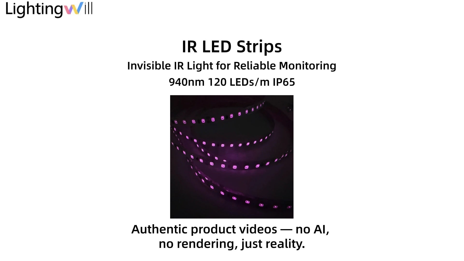 LightingWill 940nm Invisible IR LED Strip Demo | 120 LEDs/m IP65 5M