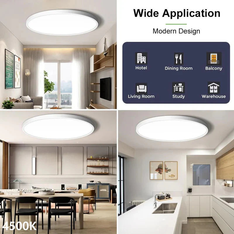 24 Inch Round 45W White LED Ceiling Light, 3000K / 4500K / 5000K / 6500K Flush Mount Ceiling Light Local Stock (US/UK/DE)