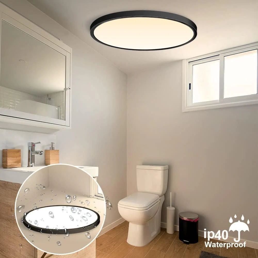 9 Inch 18W White / Black Round Ceiling Light – AC 220–240V | 3000K / 4500K / 5000K / 6500K | Flush Mount Ceiling Light for Modern Home Lighting | 1-Pack – Local Stock (UK)