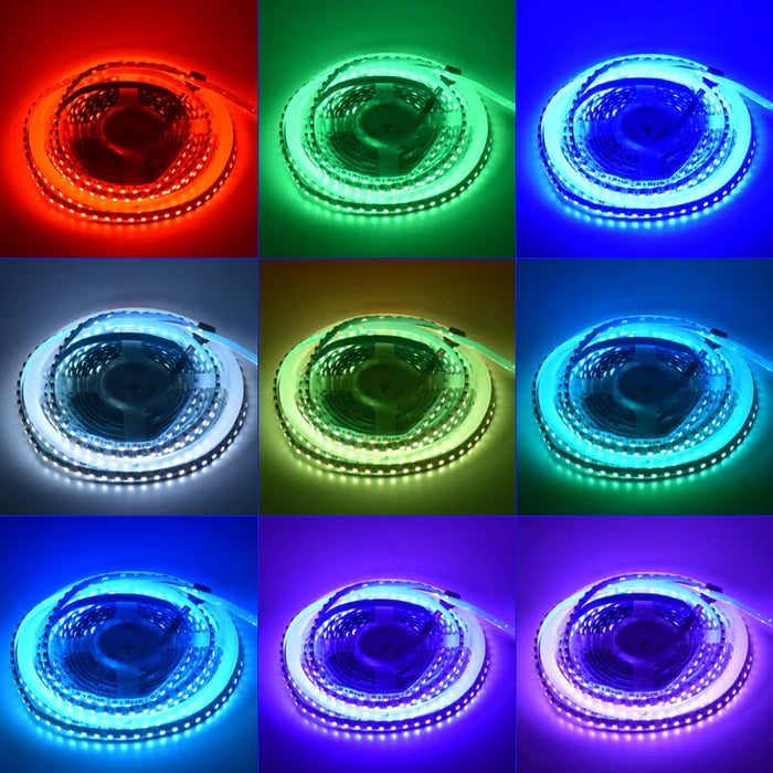 LightingWill 8MM Wide SMD3535 RGB LED Strip Light - DC12V | 120 LEDs/M | 8mm PCB | Non-Waterproof | 5/50M | for Mirror, Kitchen Cabinet, Bedroom
