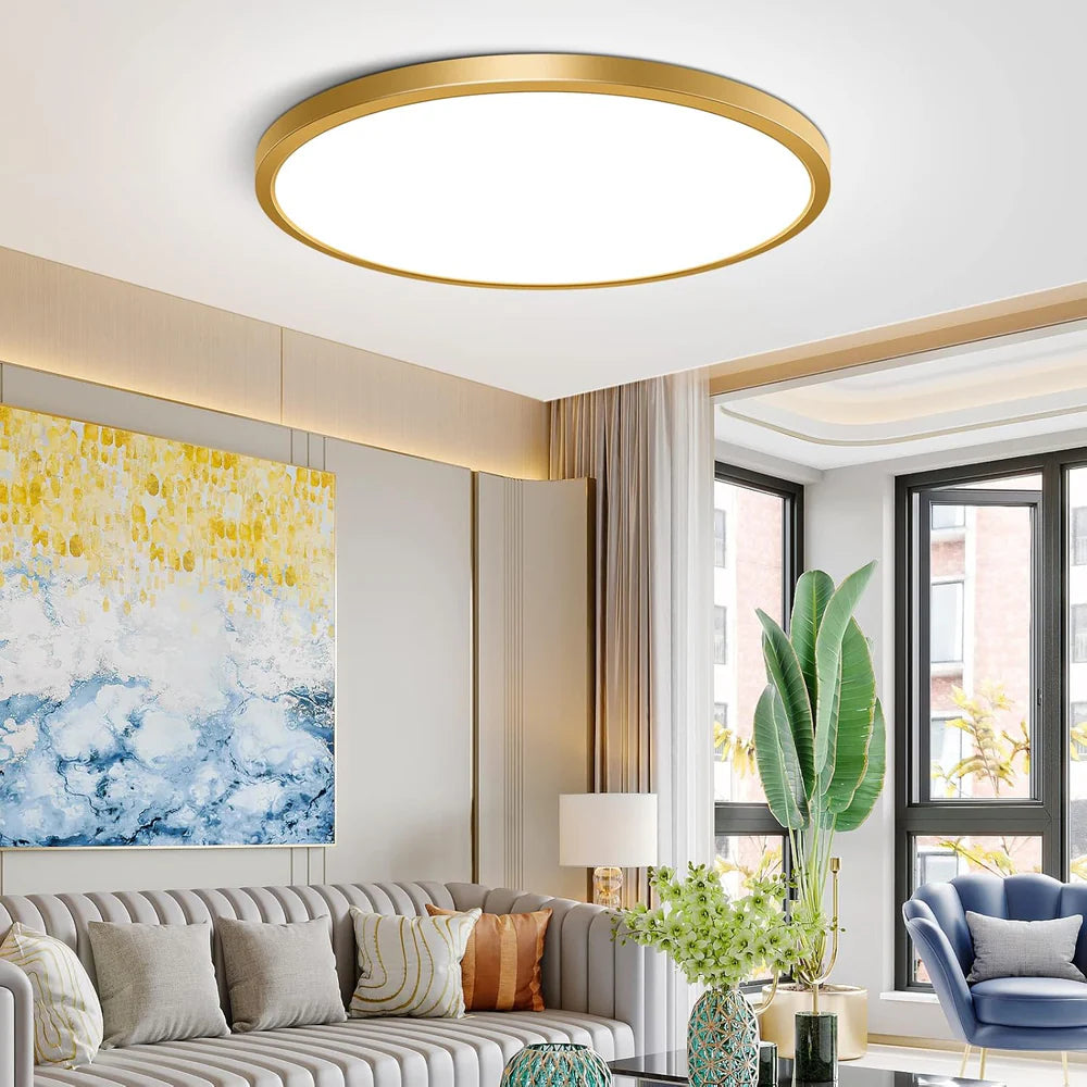 15.7 Inch 32W White /Black /Gold Round Ceiling Light – AC 110–130V | 3000K / 4500K / 5000K / 6500K | Flush Mount Ceiling Light for Modern Home Lighting | 1-Pack – Local Stock (US)