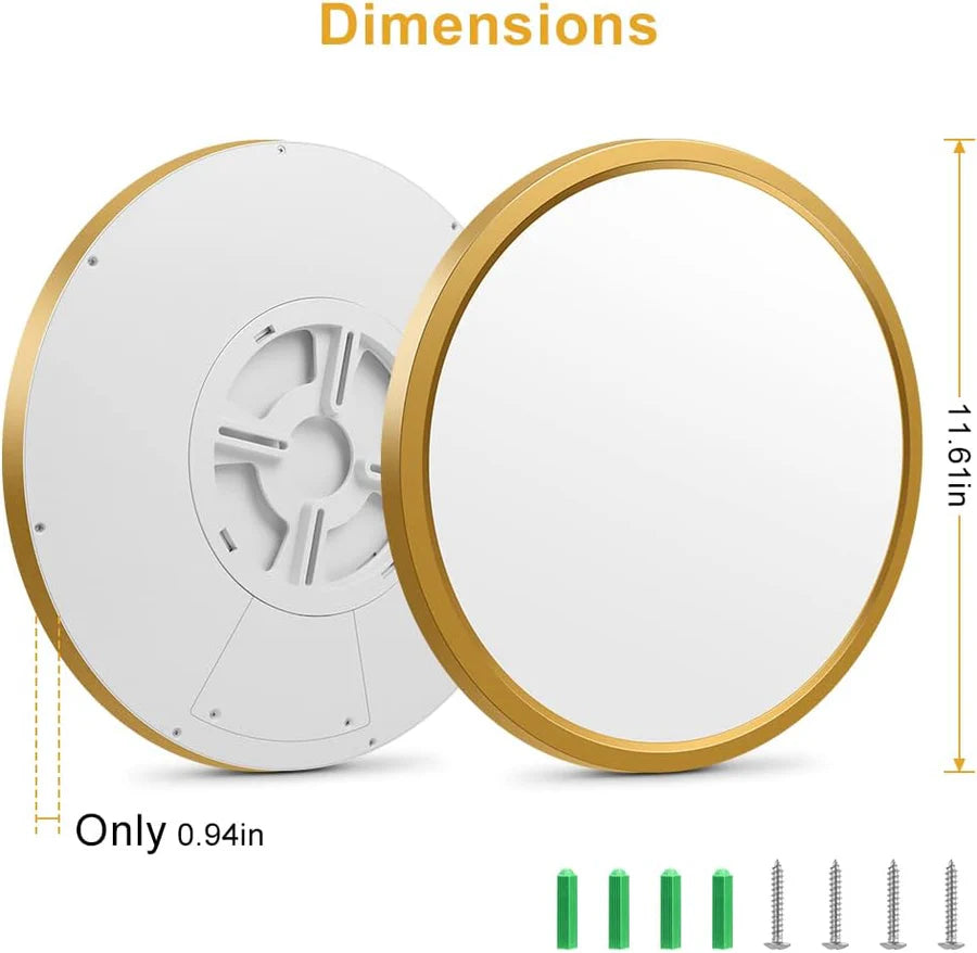 15.7 Inch 32W White /Black /Gold Round Ceiling Light – AC 110–130V | 3000K / 4500K / 5000K / 6500K | Flush Mount Ceiling Light for Modern Home Lighting | 1-Pack – Local Stock (US)