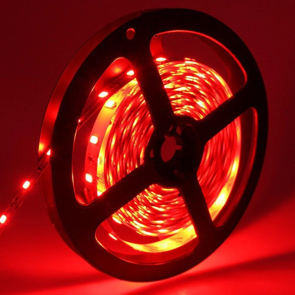 660–670nm SMD2835 DC12V Red LED Strip Light – Deep Red Light for Therapy & Growth, 60/120/240 LEDs/m, 5 Meters, IP00/IP65