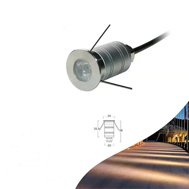 8/10-Pack Low Voltage LED Step Spot Lights – 15° Narrow Beam | 1W | 3000K / 4000K / 6000K | DC12–24V | IP67 Waterproof Stainless Steel Wall Corner & Path Lights