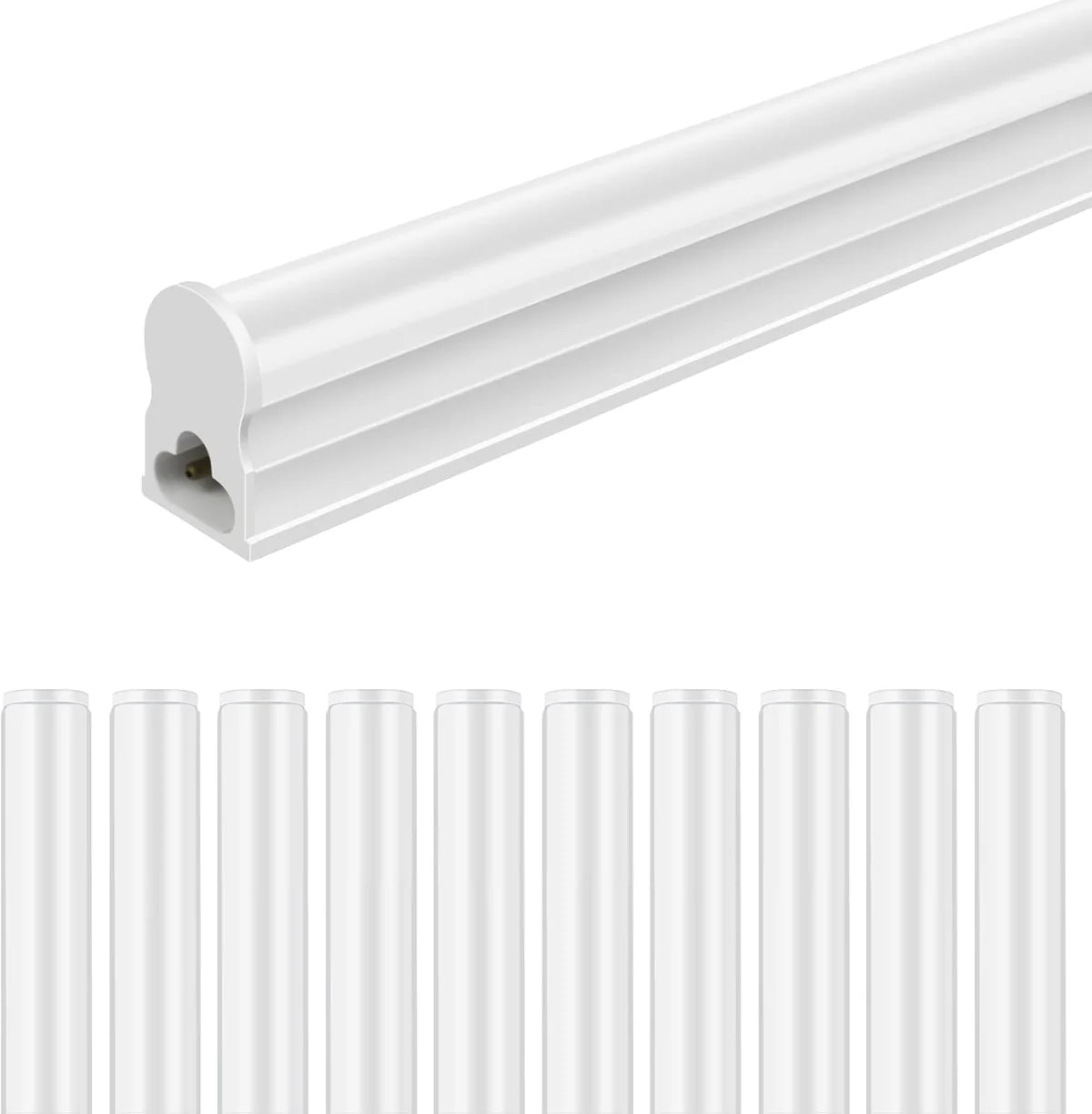 IT Series 2FT T5 LED Shop Light, Integrated Fixture 10W Warm/Natural/Daylight White Linkable Utility Ceiling & Under Cabinet Tube Light Corded Electric with Built-in On/Off Switch Non-Dimmable AC90–240V 4-Pack / 10-Pack