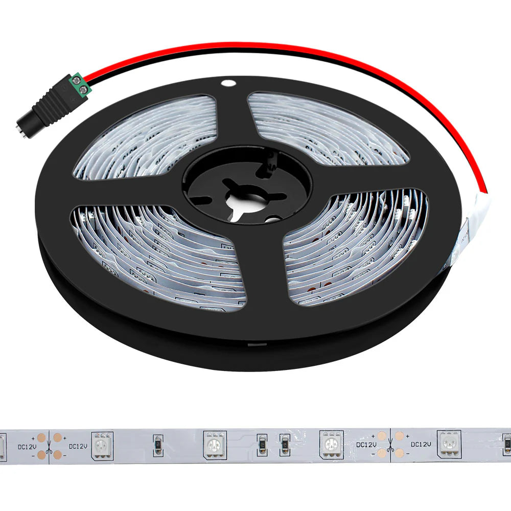 LightingWill 365–370nm SMD5050 UV LED Strip Light – 30/60/120 LEDs/m, 5M (16.4FT), DC12V, Non-Waterproof/IP67