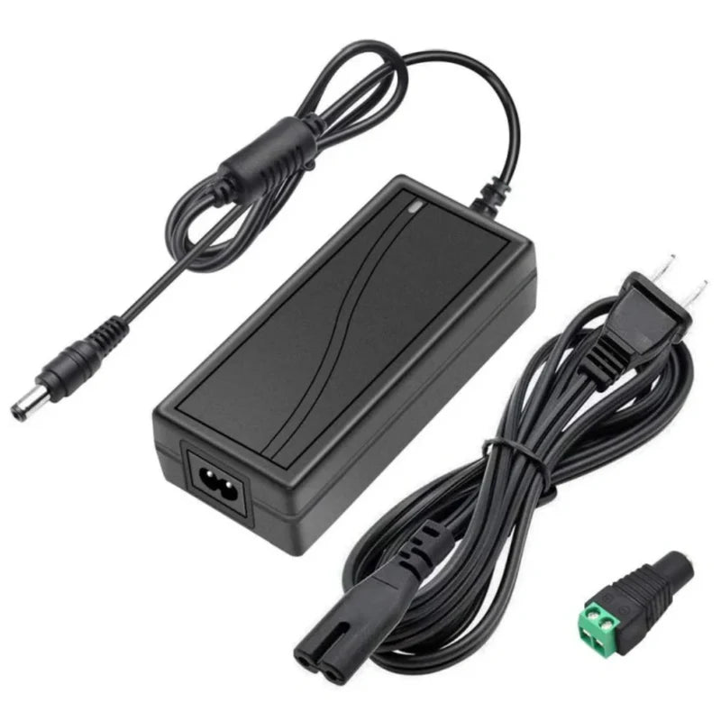 Desktop Power Supply Adapter DC 12V 36W–120W, AC 100–240V Input Switching Transformer Charger with US/UK Plug for LED Strip Lights, CCTV, Pumps, Electronics