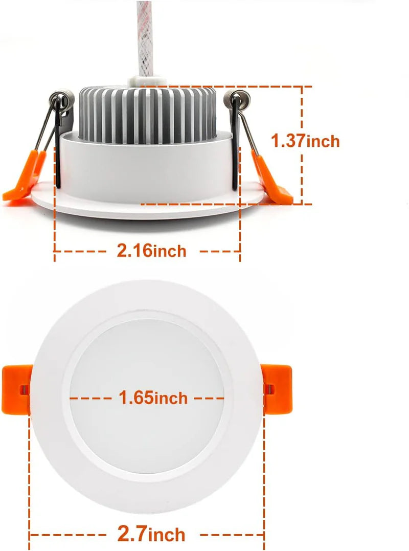 ECO-1 Series Frosted LED Downlight – White Housing – TRIAC Dimmable – 3W/5W/7W/9W – 4-Pack/8-Pack/10-Pack/12-Pack/20-Pack/32-Pack – 2700K–6000K – 100–130V / 200–240V