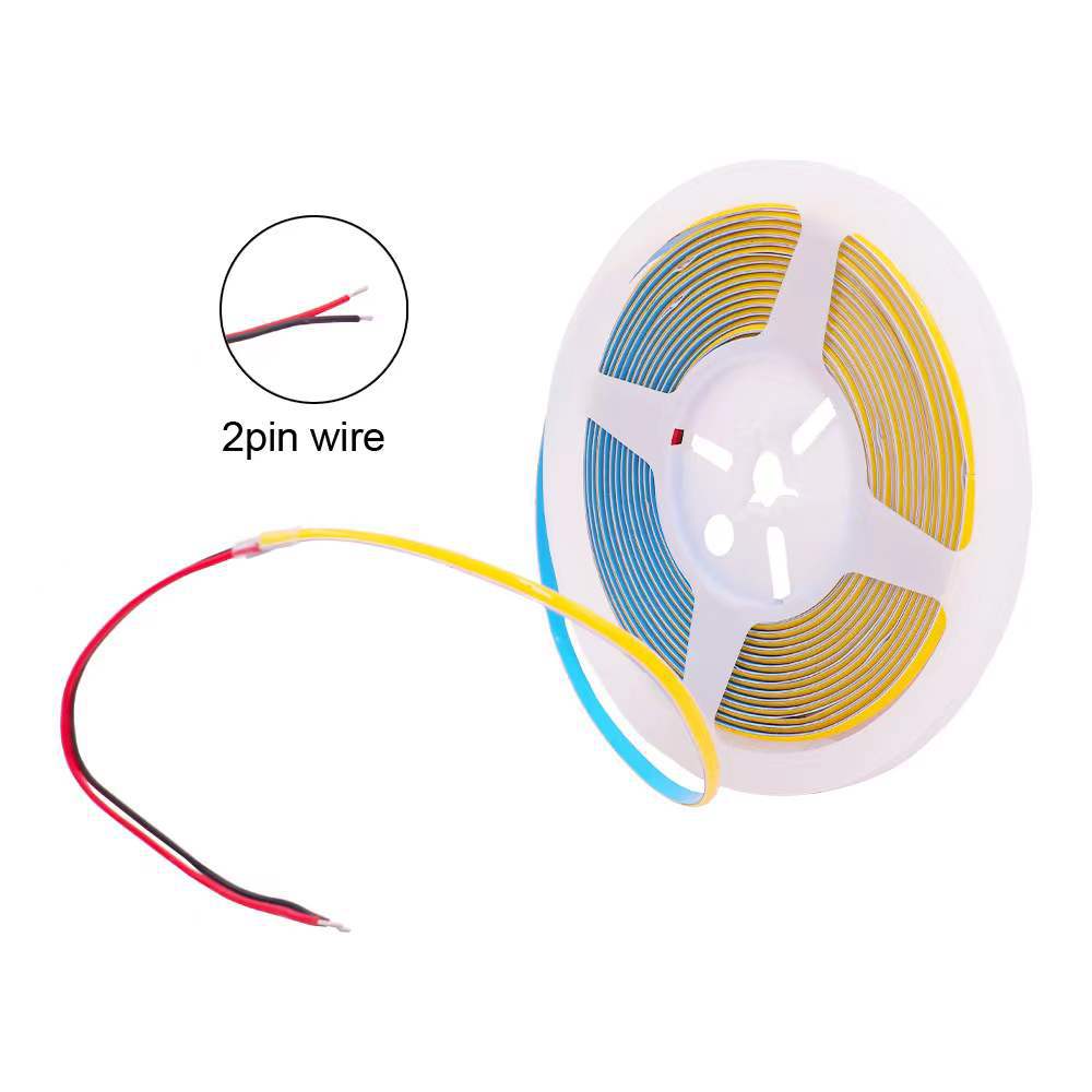 COB LED Strip Light 12V/24V 400LEDs/M, 5mm Flexible Dot-Free LED Tape, CRI90+ Non-Waterproof, 3000K / 4000K / 6500K / Red / Blue / Green / Pink / Yellow for Cabinet Kitchen Lighting, 5M/10M Pack