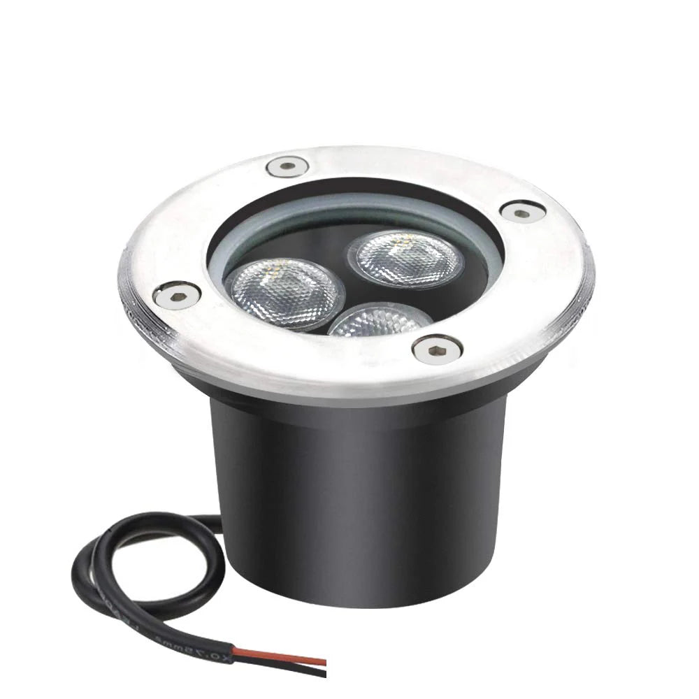 LightingWill 3W Low Voltage Inground LED Spotlight – DC 12V / 24V | 6-Pack | Warm White | IP67 Waterproof | Outdoor Landscape & Path Lighting | for Driveway, Deck, Step & Garden Lighting
