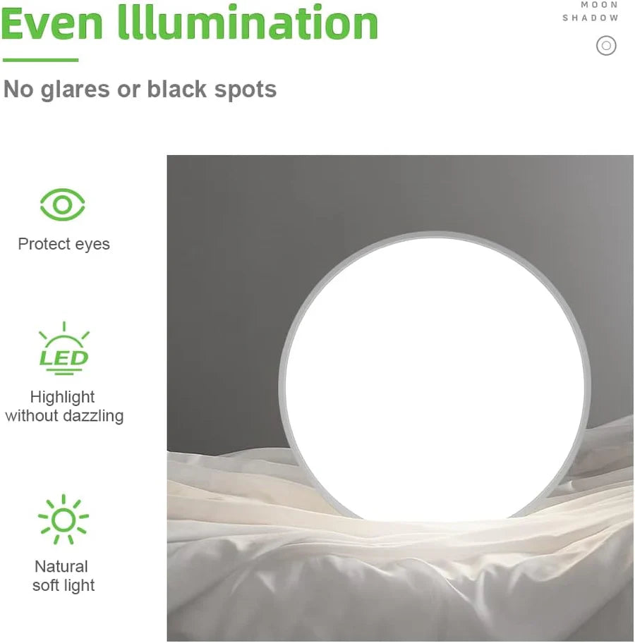 24 Inch 45W White Round Ceiling Light – AC 110–130V | 3000K / 4500K / 5000K / 6500K | Flush Mount Ceiling Light for Large Room Lighting | 1-Pack – Local Stock (US)