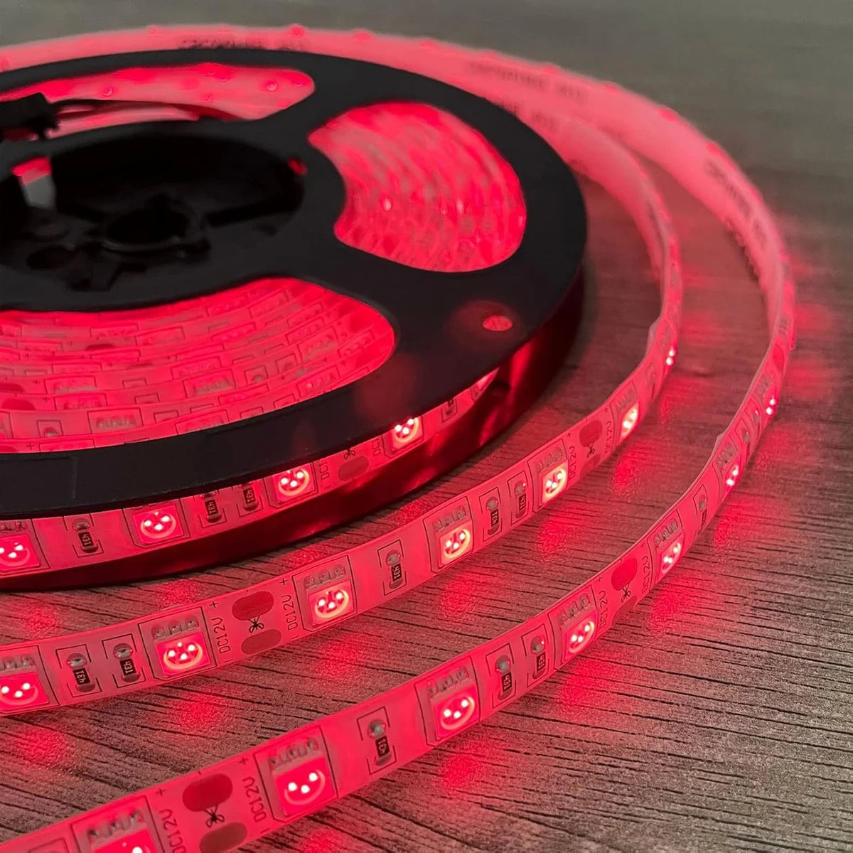 LightingWill 660–670nm SMD5050 DC12V Red LED Strip Light – 30/60/120 LEDs/m, 5 Meters, IP00/IP65