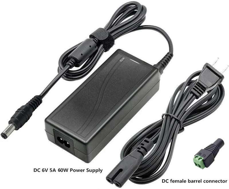 30W AC 100–240V Input Desktop LED Power Supply Switching Transformer with US Plug DC 6V for LED Strip Lights, Cabinet Lighting, Display Lighting and Indoor LED Projects