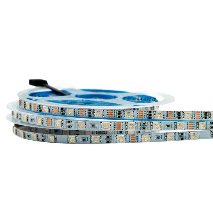 LightingWill 6MM Wide SMD5050 RGB LED Strip Light - DC12V | 60 LEDs/M | 6mm PCB | Non-Waterproof | 5/50M | for Mirror, Kitchen Cabinet, Bedroom