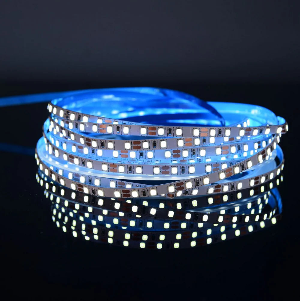 SMD2835 LED Strip Light, 5m Roll | 12V DC | 120 LEDs/m | 8W/m | White 3000K / 4000K / 6000K | 4mm / 5mm PCB | Non-Waterproof IP00