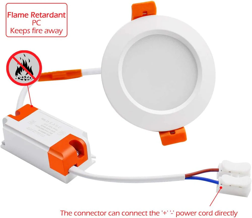 ECO-1 Series Frosted LED Downlight – White Housing – TRIAC Dimmable – 3W/5W/7W/9W – 4-Pack/8-Pack/10-Pack/12-Pack/20-Pack/32-Pack – 2700K–6000K – 100–130V / 200–240V