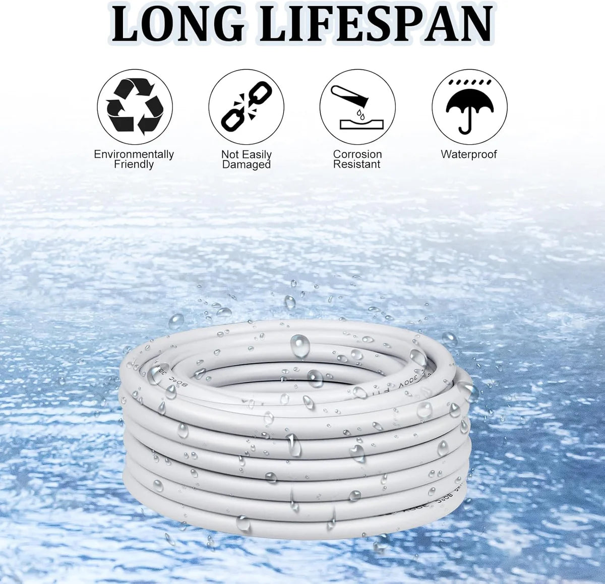 18 AWG 2/3/4/5 Conductor Black/White PVC Insulated Copper Cable – Multi-Core Flexible Wire for LED Installation – 10m (33ft)