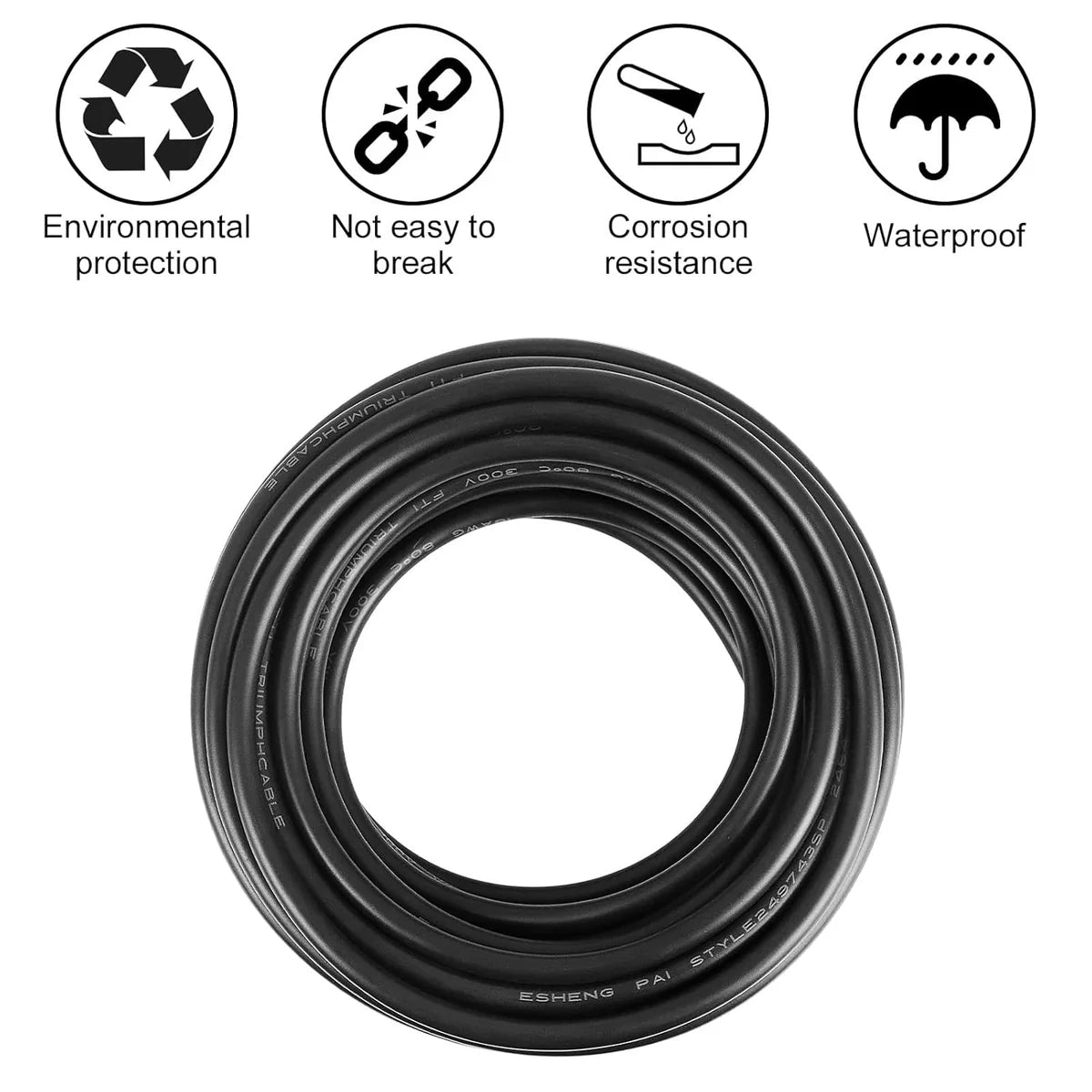 24 AWG 2/3/4/5 Conductor Black/White PVC Insulated Copper Cable – Multi-Core Flexible Wire for LED Installation – 5m (16.5ft)