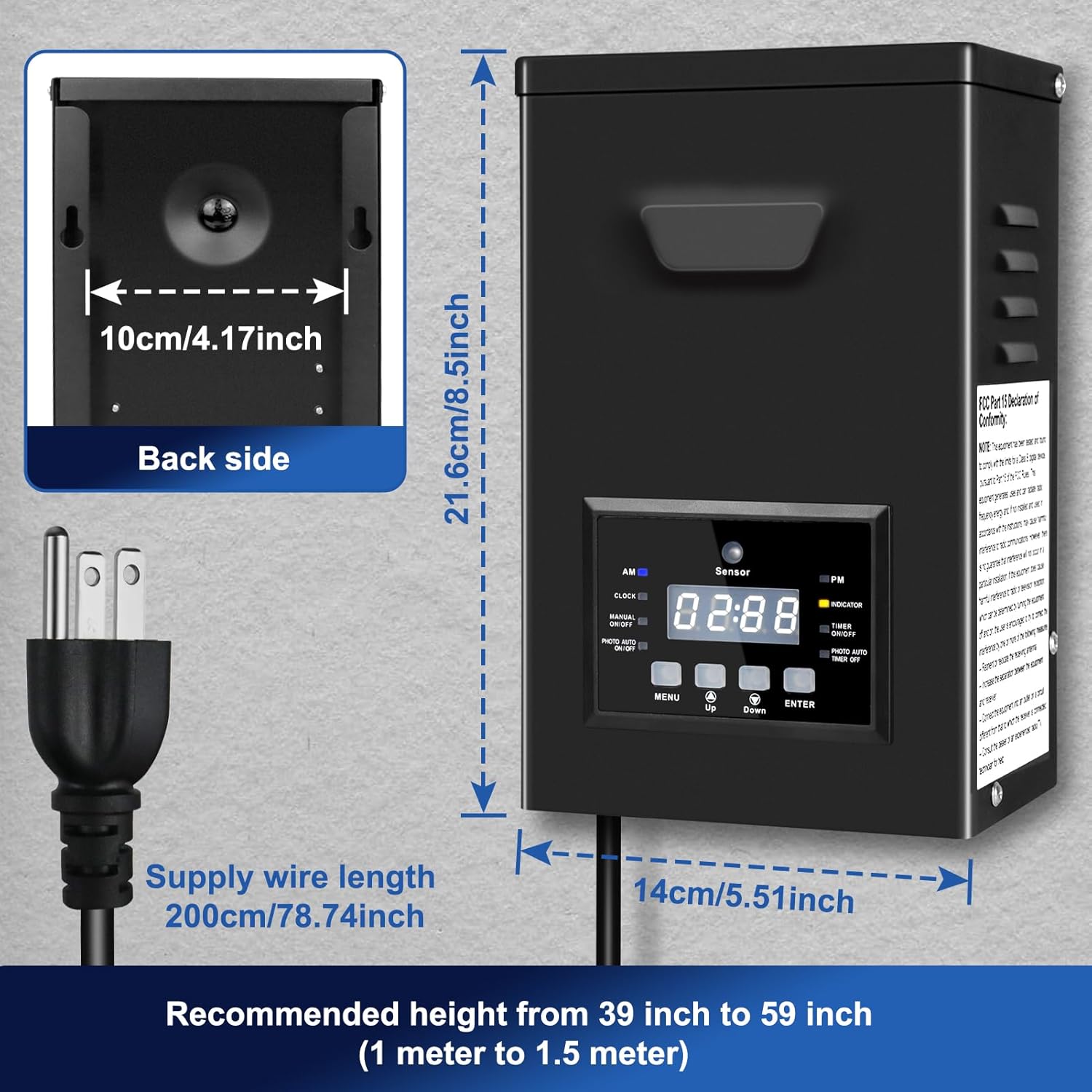 Low Voltage Landscape Lighting Transformer 200W / 250W – Outdoor Weatherproof 120V AC to 12V/15V AC Power Supply with Timer and Photocell for Garden, Yard and Pathway Lights