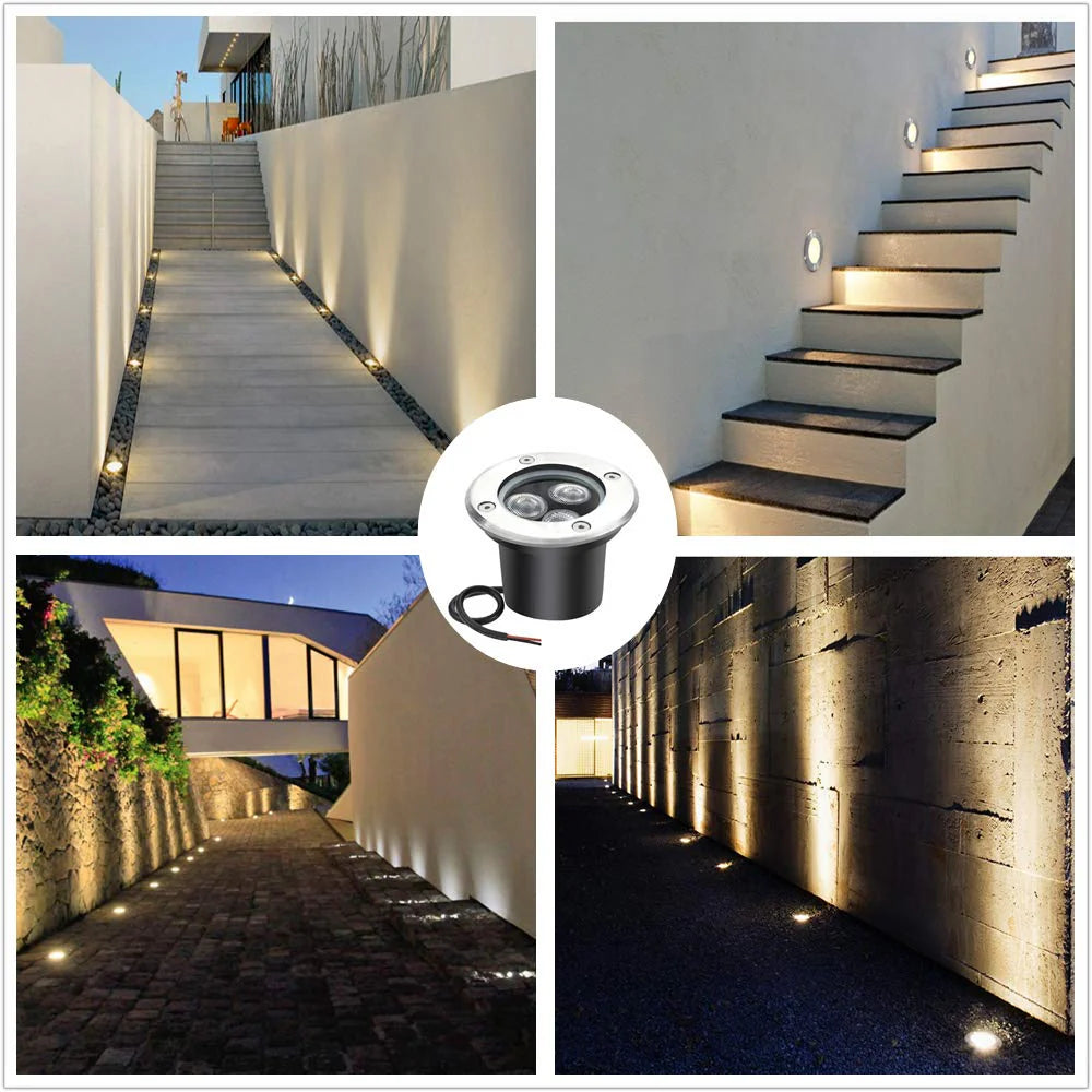 LightingWill 3W Low Voltage Inground LED Spotlight – DC 12V / 24V | 6-Pack | Warm White | IP67 Waterproof | Outdoor Landscape & Path Lighting | for Driveway, Deck, Step & Garden Lighting