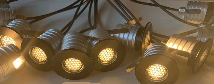 8/10-Pack Honeycomb Anti-Glare Low Voltage LED Step Lights – 3000K / 4000K / 6000K | 1W / 3W | DC12–24V | IP67 Waterproof Stainless Steel Honeycomb Step & Path Lights