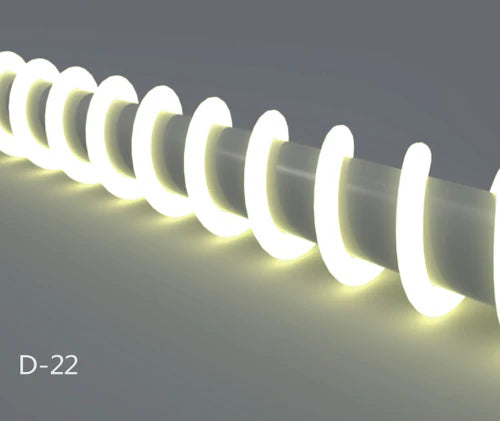 S22D Black Neon Light Housing – ⌀22mm | Silicone LED Channel System | 8mm PCB Width | IP67 Waterproof | 16.4FT/5M*1/16.4FT/5M*5