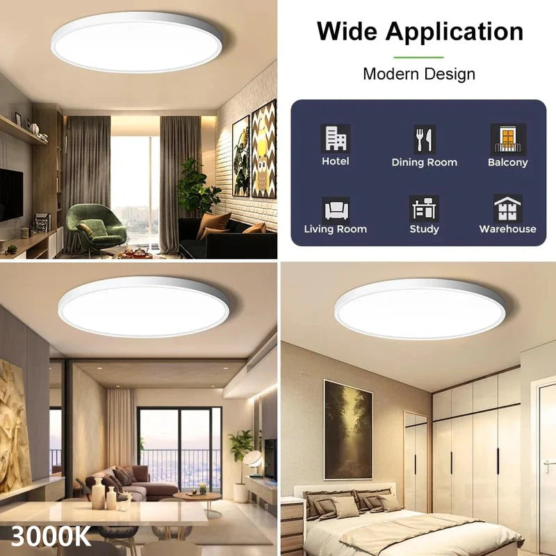24 Inch 45W White Round Ceiling Light – AC 110–130V | 3000K / 4500K / 5000K / 6500K | Flush Mount Ceiling Light for Large Room Lighting | 1-Pack – Local Stock (US)