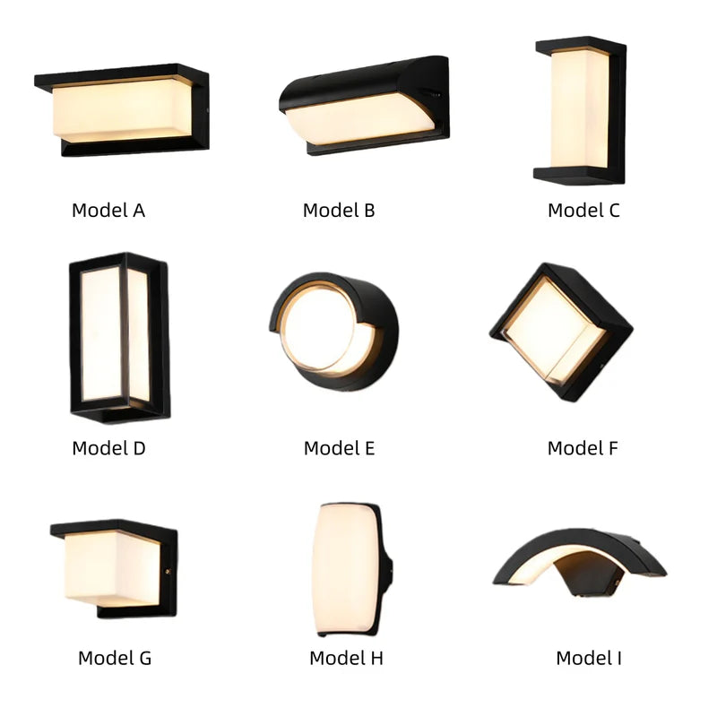 LightingWill LED Wall Light 18W Outdoor Waterproof Wall Sconce 3000K 4000K 6000K Black Halo Ring Up Down Wall Light IP65 Aluminum Porch Garden Balcony Indoor 2 Pack