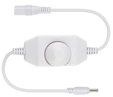 LightingWill LED Strip Dimmer DC12V 24V 6A Rotary Switch LED Controller Black White for Single Color LED Strips