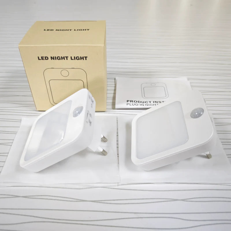 LightingWill Plug in LED Motion Sensor Night Light US EU Plug PIR Motion Activated Warm White Daylight White Night Light for Bedroom Bathroom Kitchen Hallway Stairway 2 4 10 Pack