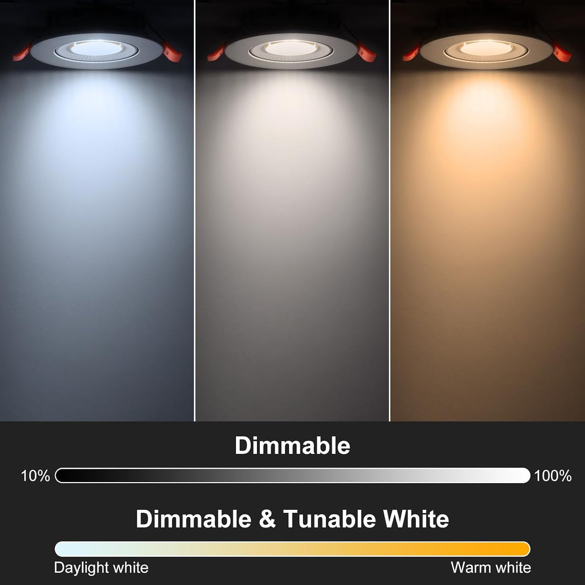 3Inch 5W Smart LED Recessed Downlight, Ultra-Thin 60° Adjustable, WiFi Control, Dimmable RGB & CCT 2700-6500K, 85–240V, White Housing, Compatible with Alexa and Google Home, 4-Pack, Artwork Display Accent Lighting