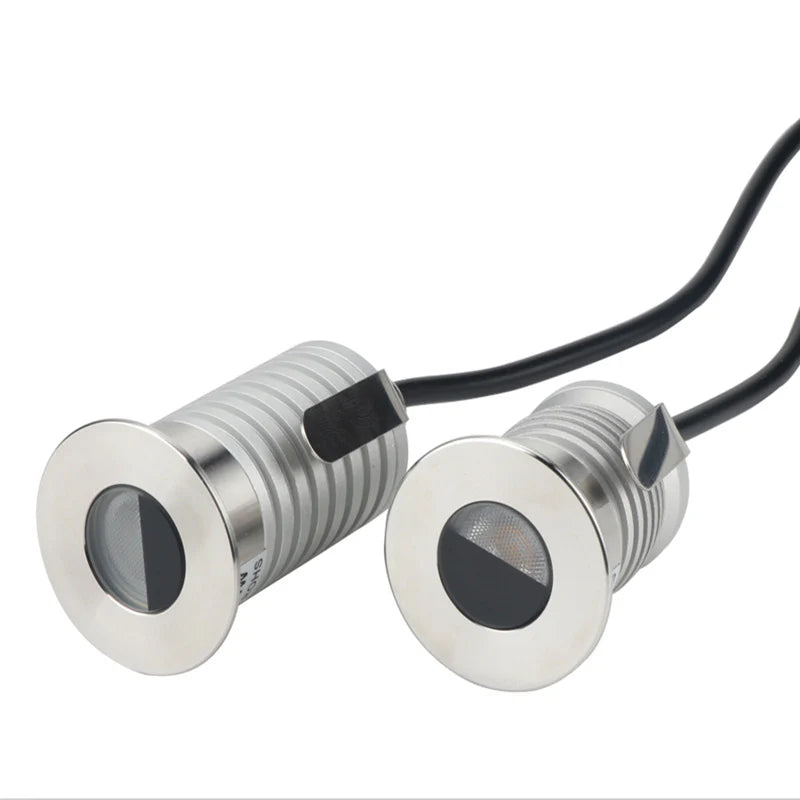 8/10-Pack Low Voltage LED Step Lights – 45° Beam Angle | 1W / 3W | 3000K / 4000K / 6000K Optional | DC12–24V | IP67 Waterproof Stainless Steel Inground Lights with Anti-glare Half Moon Lens for Deck, Pathway & Stair Lighting