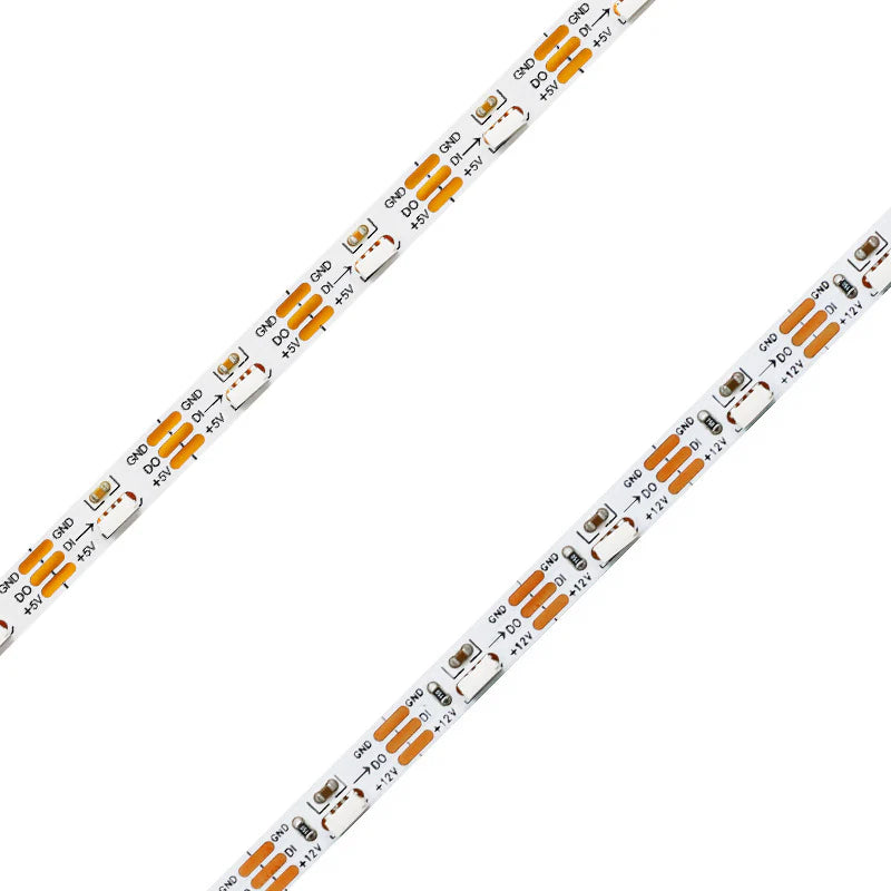 LightingWill WS2812 Side Emitting RGBIC LED Strip Light DC5V 12V 5mm PCB SMD4040 Individually Addressable 60 LEDs/m Non Waterproof Flowing LED Strip for Party Decoration DIY Lighting 5M 50M