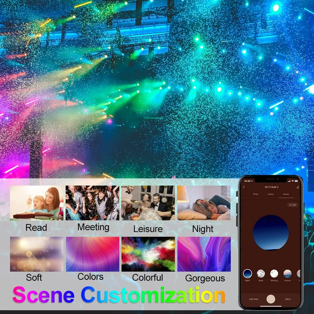 Smart RGB Downlight – WiFi Recessed Lighting, 2 Inch 5W, Dimmable RGB + CCT 2700–6500K, Works with Alexa & Google, 100–240V, Black Housing, 4 / 6 / 10 Pack Options