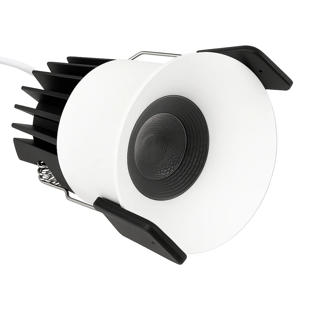 CDG US Curved Reflector 7W Deep Anti Glare Full Spectrum LED Downlight 90–140V 4 12 Pack 5CCT Adjustable 24° Beam Housing CRI>97 Architectural Recessed Lighting