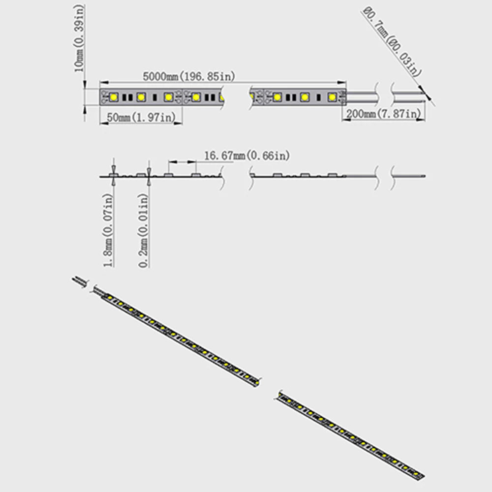 SMD5050 High Brightness LED Strip Light | 5M | DC 12V | 60 LEDs/m | 10mm PCB | 26–28lm/LED | Low Voltage LED Tape | IP00 / IP67 | Warm White / Natural White / Cool White / Golden Yellow / Pink