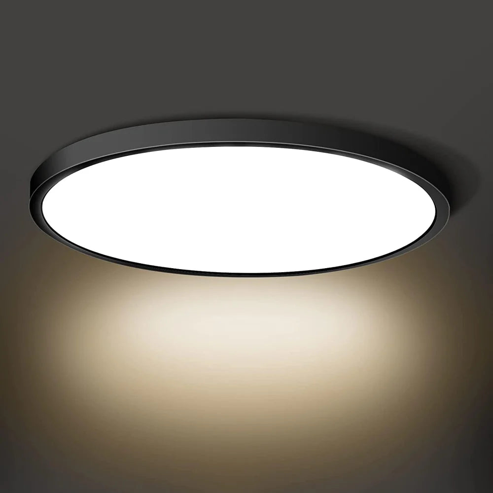 7 Inch 12W White / Black Round Ceiling Light – AC  220–240V | 3000K / 4500K / 5000K / 6500K | Flush Mount Ceiling Light for Modern Home Lighting | 1-Pack – Local Stock (UK)