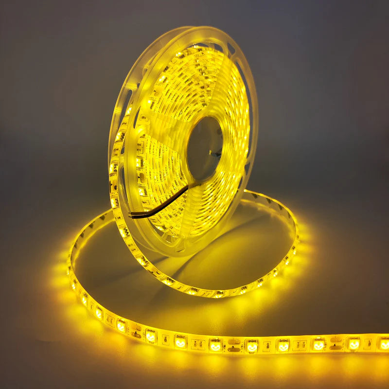 SMD5050 LED Strip Light, 5m Roll | 12V DC | 60 LEDs/m | 12W/m | Standard Brightness | Red / Green / Blue / Yellow / Pink / Icy Blue | IP00 / IP65 / IP67