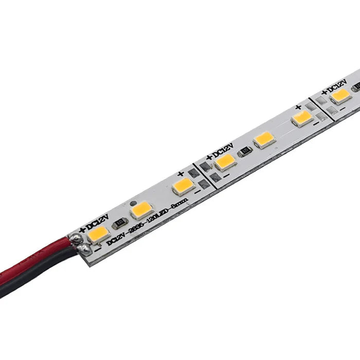 LightingWill SMD2835 8MM Wide Rigid LED Strip Light – DC12V / 24V | 12W/M | 120 LEDs/M | 8mm PCB | 1Meter Length | Warm White / Natural White / Daylight White / Cool White / Blue / Red / Green | High Brightness Indoor Lighting | 10 / 50PCS
