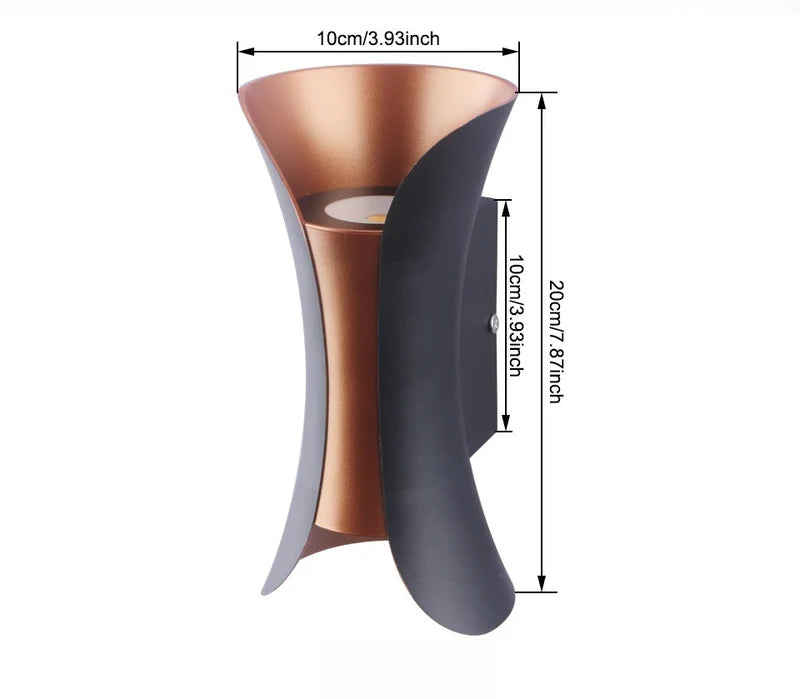 LightingWill LED Wall Light 10W Outdoor Waterproof Wall Sconce 3000K 6500K Black White Black Gold Up Down Wall Light IP65 Plastic Porch Garden Balcony Indoor 4 Pack