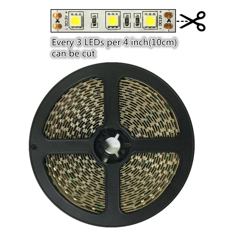 LightingWill DC12V SMD2835 Full Spectrum LED Strip Light 60LEDs/m 300 LEDs 10W/m, CRI 97+ High CRI LED Tape 2700K–6500K, 8mm PCB IP00/IP67 for Mirror, Kitchen Cabinet, Bedroom, 5/50M