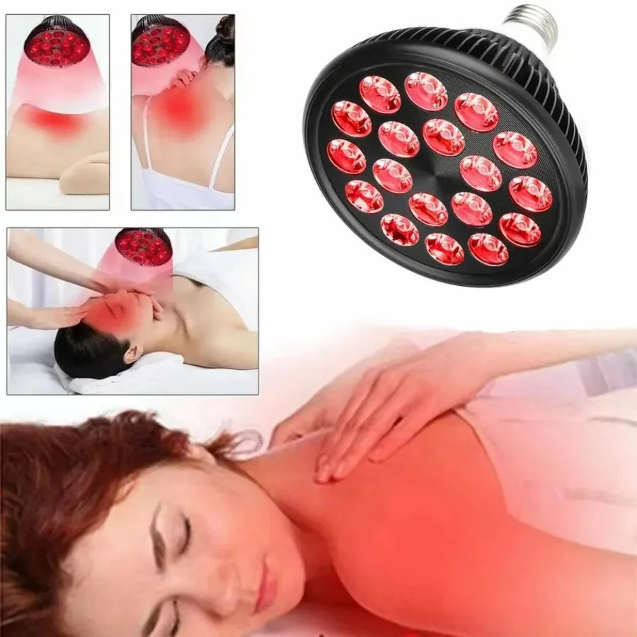 54W PAR38 Infrared Therapy LED Bulb – Dual Chip Red 660nm & Near Infrared 850nm | E26 / E27 Base | With / Without Desktop Clamp | Plug-In Design | for Skin Care & Muscle / Joint Relief | US / EU Plug