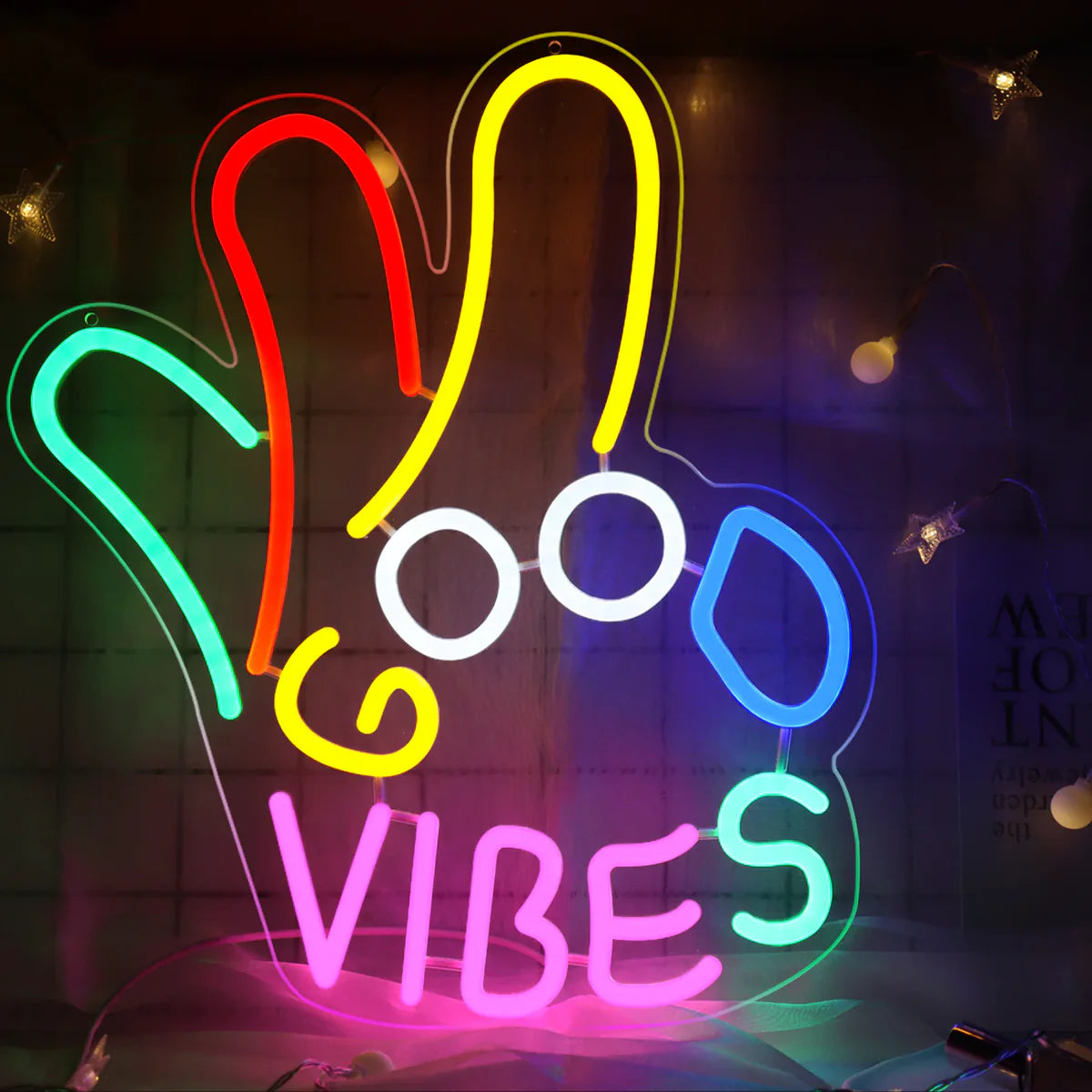 LED Neon Signs – OK Hand Sign | 17×11.3 Inch | USB Neon Light for Wall Decor | Hanging | Ideal for Bedroom, Dorm, Lounge, Party