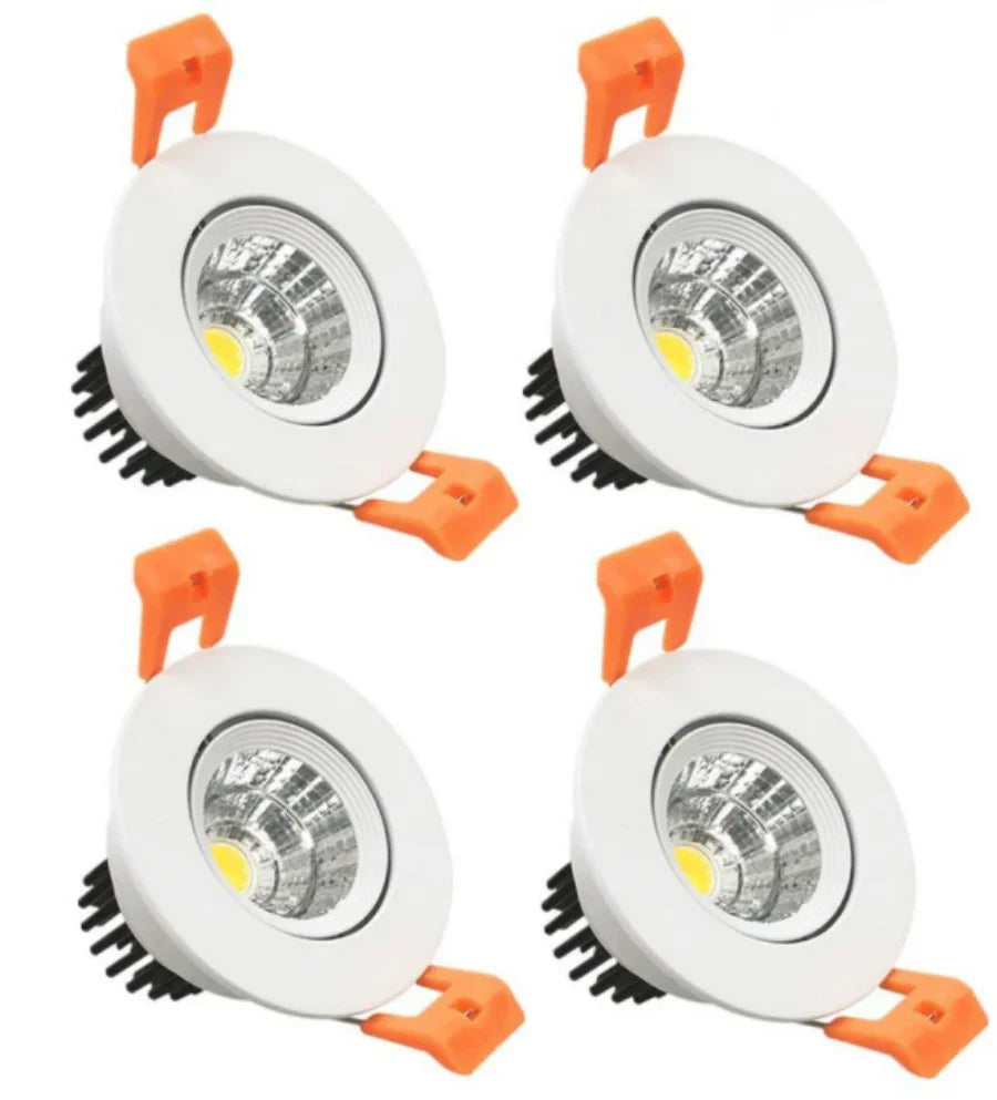 ECO-2 Series Adjustable COB LED Recessed Downlight – White Housing – TRIAC Dimmable – 3W/5W/9W – 4-Pack/6-Pack/10-Pack – 3000K–6000K – 100–130V / 200–240V