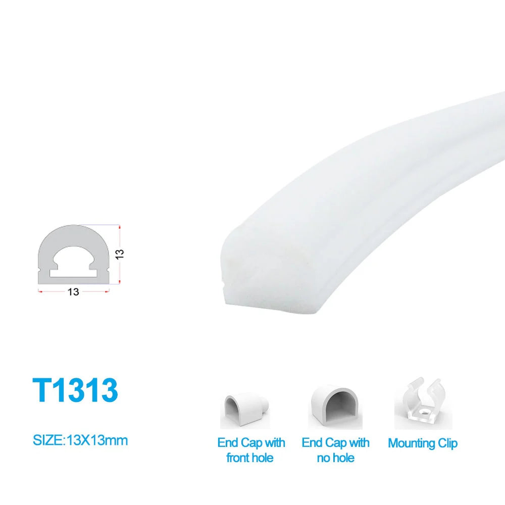 S TE Series 13×13mm Top Emitting LED Neon Housing 8mm PCB Width S1313 Architectural Neon Housing IP67 Waterproof 16.4FT 5M Standard Install Ceiling Corridor Cove Lighting