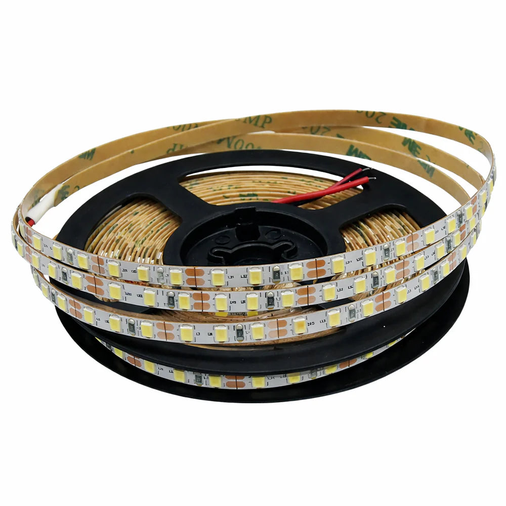 DC12V SMD2835 Single LED Strip Light 5M 60LEDs 120 LEDs m 5mm PCB High Brightness Low Voltage LED Tape Warm Natural Cool Blue Red Mirror Kitchen Cabinet Bedroom