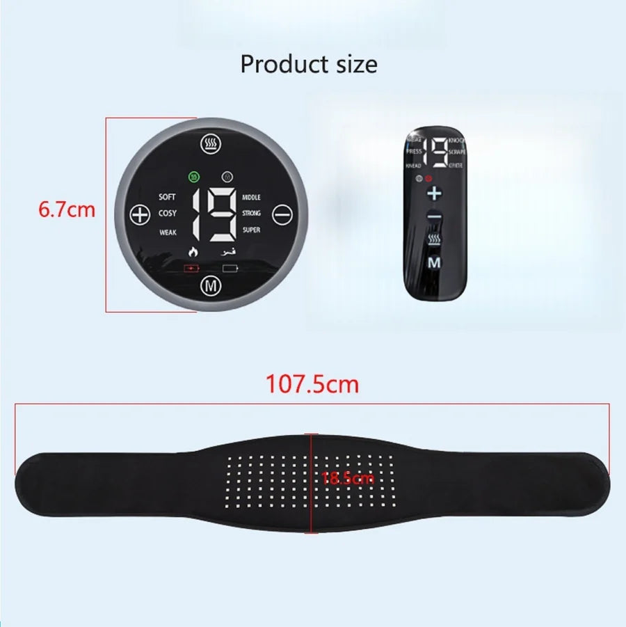 Infrared Therapy Heating Belt – Wireless Near Infrared Waist Belt | 2000mAh Battery | Digital Display | Transparent Film | With / Without Remote Control | Type-C Charging | for Back & Waist Pain Relief