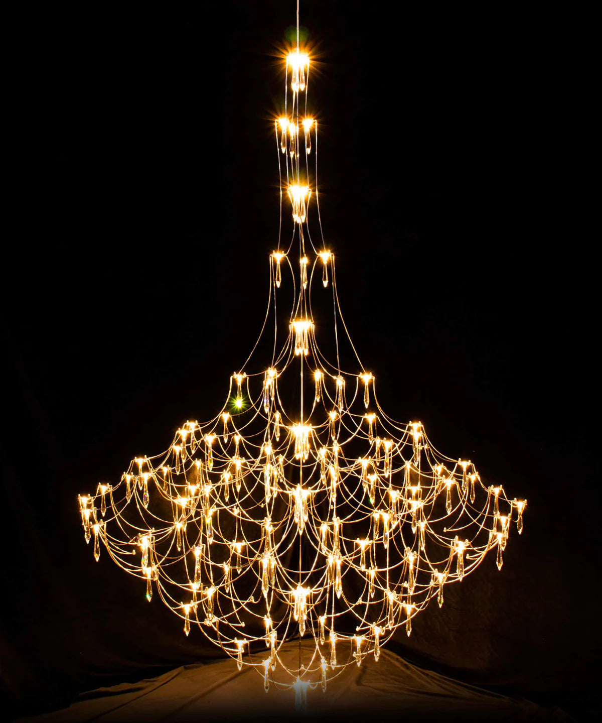 LX-1 Series Modern Crystal Chandeliers – AC85–240V Power Supply Included | 54 - 450 LEDs | 31.5" - 81.5'' Diameter | K9 Crystal / Iridescent Crystal | 304 Stainless Steel | Perfect for Hotels, Restaurants & Banquet Halls | 1-Pack