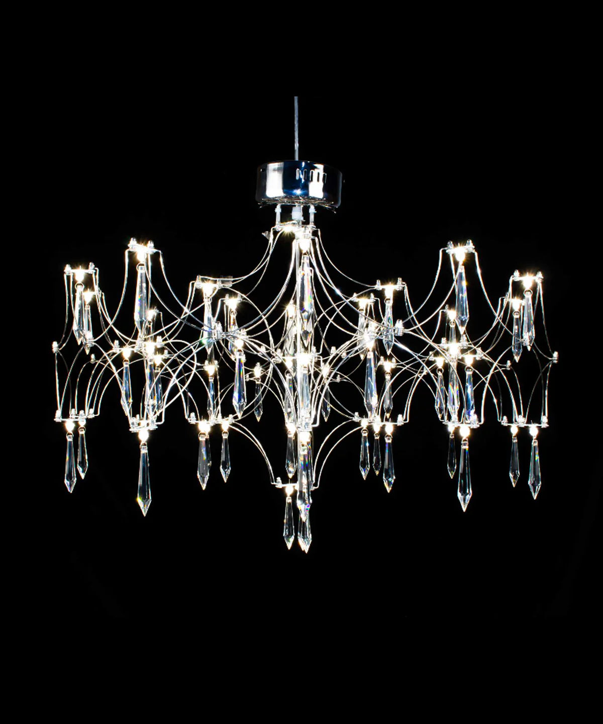 RD-2 Series Modern Crystal Chandeliers – AC85–240V Power Supply Included | 36 / 57 / 114 LEDs | 24.8” / 28.74” / 41.34” Diameter | K9 Crystal / Iridescent Crystal | 304 Stainless Steel | for Dining Room, Living Room, Bedroom & Entryway Lighting | 1-Pack