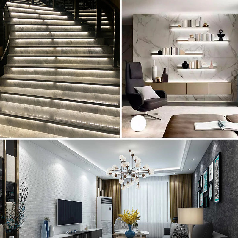 LightingWill DC24V SMD2835 Full Spectrum LED Strip Light 120LEDs/m 600 LEDs 16W/m, CRI 97+ High Density LED Ribbon 2700K–6500K, 8mm PCB IP00/IP67 for Indoor Cabinet and Bedroom Lighting, 5/50M